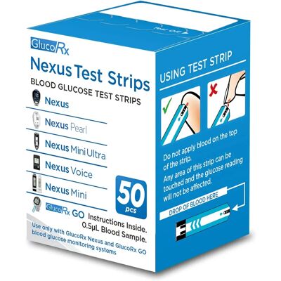 GlucoRx Nexus Blood Glucose Test Strips - 50 Pack GlucoRx Nexus Blood Glucose Test Strips - 50 Pack