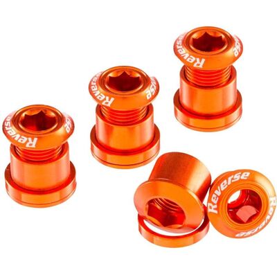 Ensemble de 4 boulons en aluminium pour vélo inversé - Orange - Publicité Ensemble de 4 boulons en aluminium pour vélo inversé - Orange - Publicité