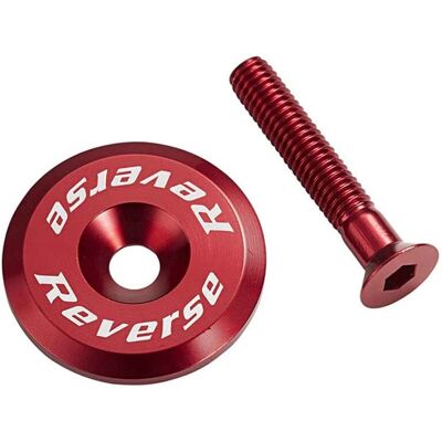 Reverse Components Ahead Top Cap - Red - Mountain Bike Accessory Reverse Components Ahead Top Cap - Red - Mountain Bike Accessory