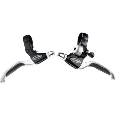 Tektro remhendels set CL530TS+CL535RT V-brake met geïntegreerde bel - zwart satijn Tektro remhendels set CL530TS+CL535RT V-brake met geïntegreerde bel - zwart satijn