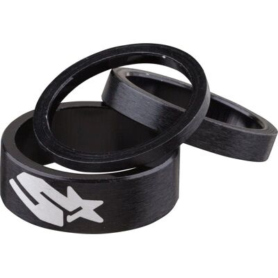Spank Zwart Headset Spacer Set - 1.1/8" - MTB Accessoires Spank Zwart Headset Spacer Set - 1.1/8" - MTB Accessoires