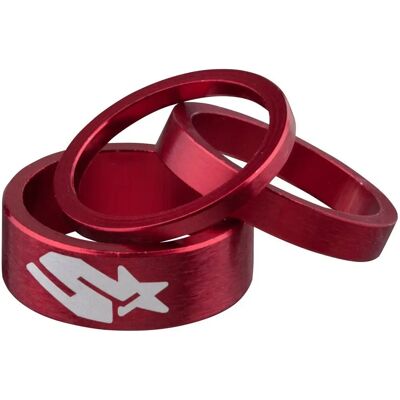 Juego de espaciadores de dirección Spank - Rojo - 1.1/8" Juego de espaciadores de dirección Spank - Rojo - 1.1/8"