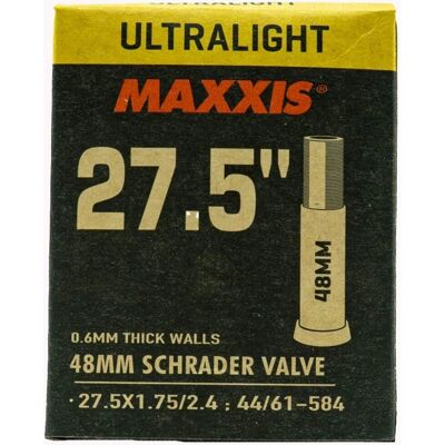 Maxxis Ultralight 27.5X1.75/2.4 Schrader Inner Tube - Mountain Bike - Black - One Size Maxxis Ultralight 27.5X1.75/2.4 Schrader Inner Tube - Mountain Bike - Black - One Size