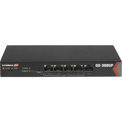 Edimax GS-3005P Managed Gigabit Ethernet Switch - PoE Schwarz Edimax GS-3005P Managed Gigabit Ethernet Switch - PoE Schwarz