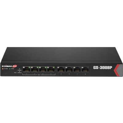 Edimax GS-3008P Managed Gigabit Ethernet PoE Switch - Schwarz Edimax GS-3008P Managed Gigabit Ethernet PoE Switch - Schwarz