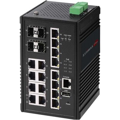 Switch di Rete Gigabit Gestito Edimax IGS-5416P - Industriale Switch di Rete Gigabit Gestito Edimax IGS-5416P - Industriale