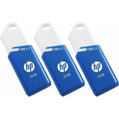 Clé USB HP 32GB - Pack de 3, Bleu/Blanc - Publicité Clé USB HP 32GB - Pack de 3, Bleu/Blanc - Publicité
