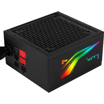 Alimentation Aerocool LUX RGB 650M - 650W, Noir, RGB, 80 Plus Bronze Alimentation Aerocool LUX RGB 650M - 650W, Noir, RGB, 80 Plus Bronze