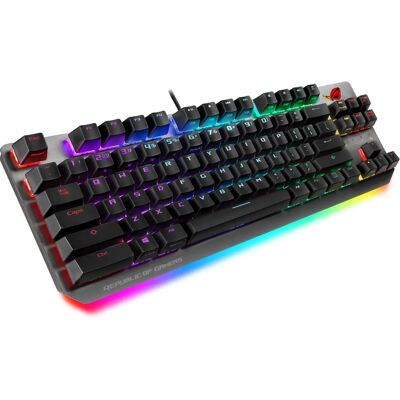 Clavier ASUS ROG Strix Scope NX TKL - Mécanique RGB - Noir, Gris - Publicité Clavier ASUS ROG Strix Scope NX TKL - Mécanique RGB - Noir, Gris - Publicité
