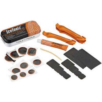 IceToolz Orange Bike Repair Kit - Tyre Puncture Fix IceToolz Orange Bike Repair Kit - Tyre Puncture Fix
