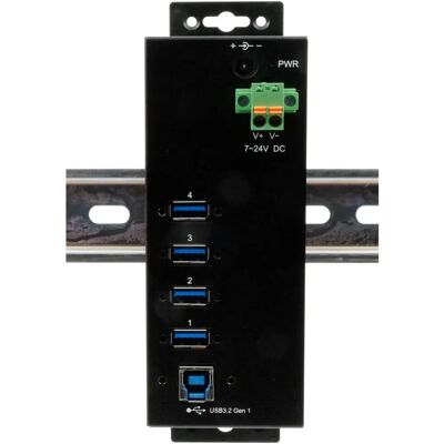 EXSYS GmbH Managed 4-Port USB Hub - Industriemetall, 15KV ESD, 3A Support EXSYS GmbH Managed 4-Port USB Hub - Industriemetall, 15KV ESD, 3A Support