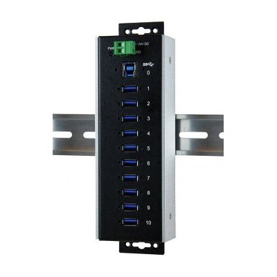 EXSYS EX-1110HMVS-WT USB-Hub - 10 Anschlüsse - Schwarz - Industriequalität EXSYS EX-1110HMVS-WT USB-Hub - 10 Anschlüsse - Schwarz - Industriequalität