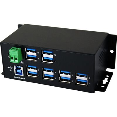 Exsys EX-1112HMS - 12-Port USB 3.1 Hub - DIN-Schienenmontage - Schwarz Exsys EX-1112HMS - 12-Port USB 3.1 Hub - DIN-Schienenmontage - Schwarz
