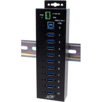 EXSYS 1580SHMVS Industrieller 10-Port USB 3.0 Managed Hub - Dockingstation EXSYS 1580SHMVS Industrieller 10-Port USB 3.0 Managed Hub - Dockingstation