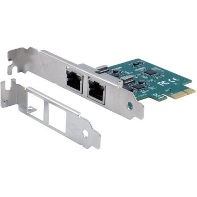 EXSYS Dual Gigabit Ethernet PCIe Card - Green & Gray - Network Type EXSYS Dual Gigabit Ethernet PCIe Card - Green & Gray - Network Type
