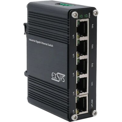 EXSYS EX-62020 Industrial Ethernet Mini Switch - 5 Ports, Black EXSYS EX-62020 Industrial Ethernet Mini Switch - 5 Ports, Black
