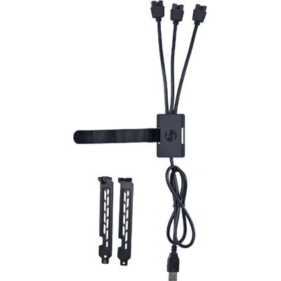 Lian Li Tavaramerkki Malli USB Hub - Musta - Tukee 3 USB 2.0 -laitetta Lian Li Tavaramerkki Malli USB Hub - Musta - Tukee 3 USB 2.0 -laitetta