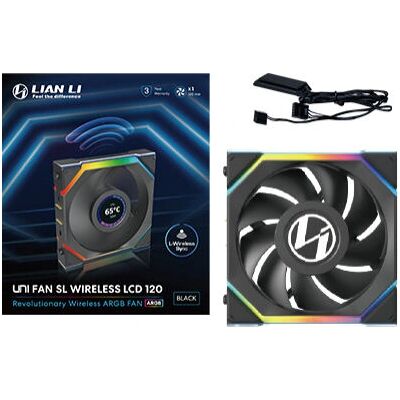 Wentylator komputerowy bezprzewodowy Lian Li UNI FAN SL LCD 120 - Czarny Wentylator komputerowy bezprzewodowy Lian Li UNI FAN SL LCD 120 - Czarny
