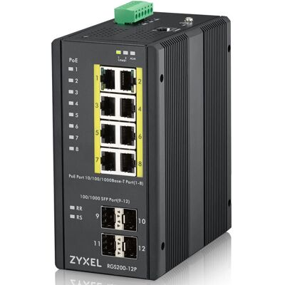 Switch Ethernet Gigabit Zyxel RGS200-12P Gerenciado - Preto Switch Ethernet Gigabit Zyxel RGS200-12P Gerenciado - Preto