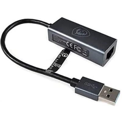 MSI Rj45 USB Ethernet Adapter - USB 3.0 zu RJ-45 - Kompakt, Grau MSI Rj45 USB Ethernet Adapter - USB 3.0 zu RJ-45 - Kompakt, Grau