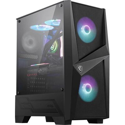 MSI MAG FORGE 100R Schwarzes Midi-Tower-Gehäuse mit ARGB-Lüftern MSI MAG FORGE 100R Schwarzes Midi-Tower-Gehäuse mit ARGB-Lüftern