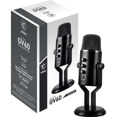 Microphone de streaming MSI Immerse GV60 - Noir - Microphone Microphone de streaming MSI Immerse GV60 - Noir - Microphone