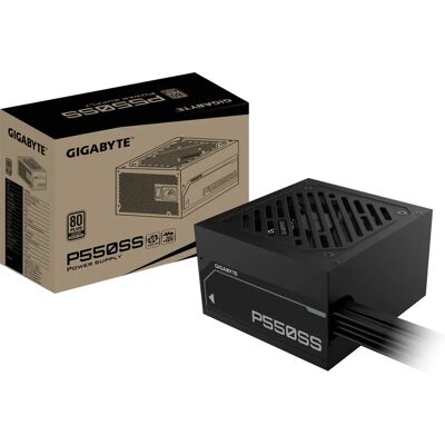 Zasilacz GIGABYTE P550SS - PCIe 5.0, 80 PLUS Silver, W pełni modularny, wentylator 120mm, zgodny z ATX 3.0, wtyczka EU Zasilacz GIGABYTE P550SS - PCIe 5.0, 80 PLUS Silver, W pełni modularny, wentylator 120mm, zgodny z ATX 3.0, wtyczka EU