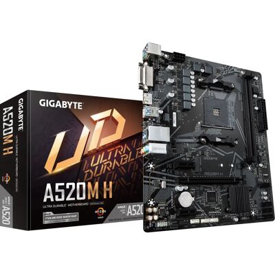 Scheda madre GIGABYTE A520M H - Supporto AMD Ryzen Scheda madre GIGABYTE A520M H - Supporto AMD Ryzen