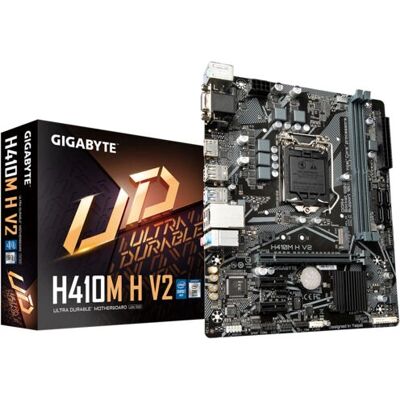 Placa base Gigabyte H410M H V2 - Compatible con CPUs Intel de 10ª generación, hasta 2933MHz DDR4, PCIe 3.0 M.2, Gbe LAN, USB 3.2 Placa base Gigabyte H410M H V2 - Compatible con CPUs Intel de 10ª generación, hasta 2933MHz DDR4, PCIe 3.0 M.2, Gbe LAN, USB 3.2
