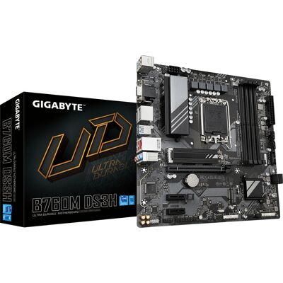 Základní deska Gigabyte B760M DS3H - Podporuje nejnovější procesory Intel - Micro ATX Základní deska Gigabyte B760M DS3H - Podporuje nejnovější procesory Intel - Micro ATX
