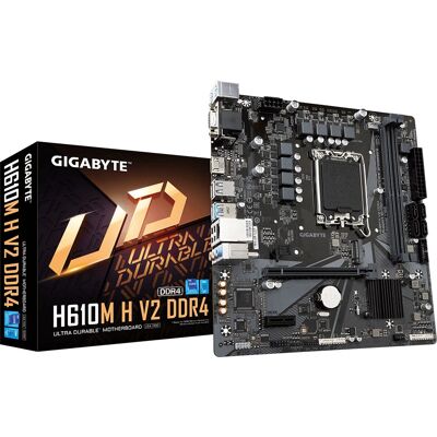 Placa Base GIGABYTE H610M H V2 DDR4 - Compatible con Intel Core 14ª generación, 6+1+1 Digital Vrm, Hasta 3200Mhz DDR4 - Placa Base Placa Base GIGABYTE H610M H V2 DDR4 - Compatible con Intel Core 14ª generación, 6+1+1 Digital Vrm, Hasta 3200Mhz DDR4 - Placa Base
