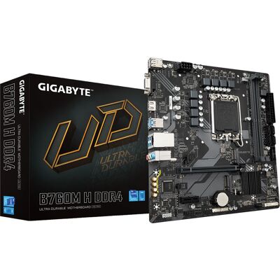 Placa-mãe Gigabyte B760m H DDR4 - Compatível com Intel Core 14ª Geração - Micro ATX - Preto Placa-mãe Gigabyte B760m H DDR4 - Compatível com Intel Core 14ª Geração - Micro ATX - Preto