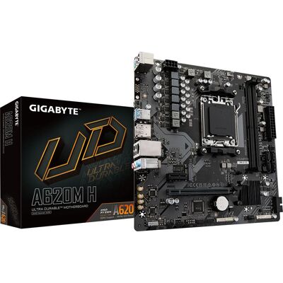 Placa-mãe Gigabyte A620M H Micro-ATX - AMD AM5 - Preta Placa-mãe Gigabyte A620M H Micro-ATX - AMD AM5 - Preta