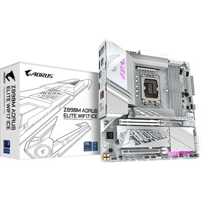 Carte mère GIGABYTE Z890M AORUS ELITE WIFI7 ICE - Supporte Intel Core Ultra - 12+1+2 phases - DDR5 - Micro ATX - Publicité Carte mère GIGABYTE Z890M AORUS ELITE WIFI7 ICE - Supporte Intel Core Ultra - 12+1+2 phases - DDR5 - Micro ATX - Publicité