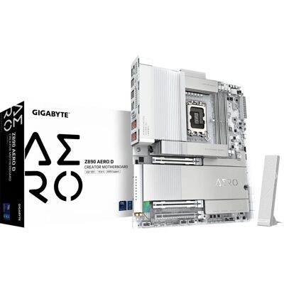 GIGABYTE Z890 AERO D Moderkort - Stöder Intel Core Ultra Serie 2, DDR5 9500MHz, Wi-Fi 7 GIGABYTE Z890 AERO D Moderkort - Stöder Intel Core Ultra Serie 2, DDR5 9500MHz, Wi-Fi 7