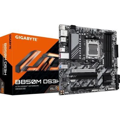 Placă de bază GIGABYTE B850M DS3H - Seria AMD Ryzen 9000, DDR5, Micro ATX Placă de bază GIGABYTE B850M DS3H - Seria AMD Ryzen 9000, DDR5, Micro ATX