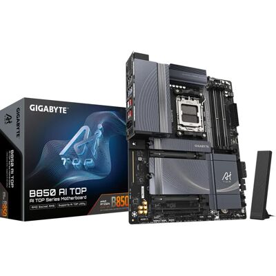 GIGABYTE B850 AI TOP Motherboard - AMD Ryzen 9000, DDR5 8600MHz, PCIe 5.0, Wi-Fi 7 GIGABYTE B850 AI TOP Motherboard - AMD Ryzen 9000, DDR5 8600MHz, PCIe 5.0, Wi-Fi 7