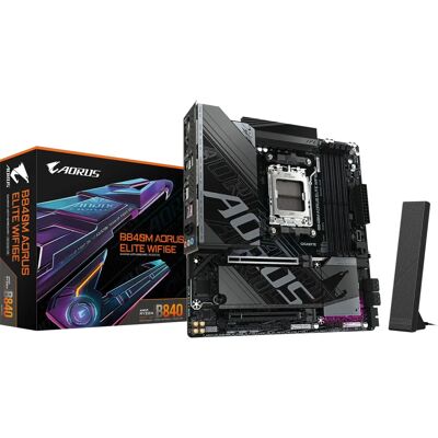 Carte mère GIGABYTE B840M AORUS ELITE WIFI6E - AMD Ryzen 9000, DDR5, Wi-Fi 6E Carte mère GIGABYTE B840M AORUS ELITE WIFI6E - AMD Ryzen 9000, DDR5, Wi-Fi 6E