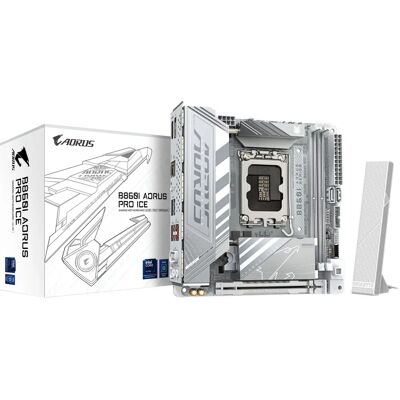 Carte mère GIGABYTE B860I AORUS PRO ICE - Intel LGA1851 - DDR5 - Publicité Carte mère GIGABYTE B860I AORUS PRO ICE - Intel LGA1851 - DDR5 - Publicité
