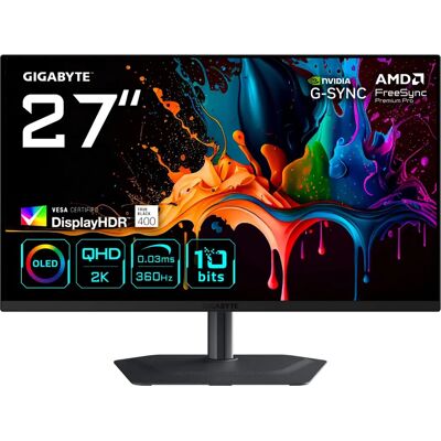 GIGABYTE MO27Q3 - 27" QD OLED-näyttö - WQHD - Musta - Tietokoneen Näyttö GIGABYTE MO27Q3 - 27" QD OLED-näyttö - WQHD - Musta - Tietokoneen Näyttö