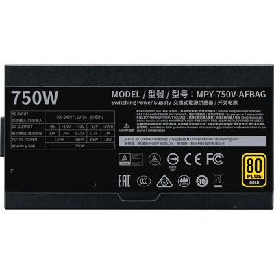 Zasilacz Cooler Master V750 Gold-V2 - 750W, Czarny, Modułowy Zasilacz Cooler Master V750 Gold-V2 - 750W, Czarny, Modułowy