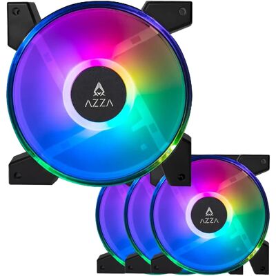 Azza Hurricane II ARGB 4x 120mm Gehäuselüfter - Gehäuselüfter Azza Hurricane II ARGB 4x 120mm Gehäuselüfter - Gehäuselüfter