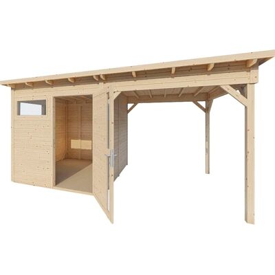 BERTILO Pentus 2 Gartenhaus - Holz, Beige, Pultdach BERTILO Pentus 2 Gartenhaus - Holz, Beige, Pultdach