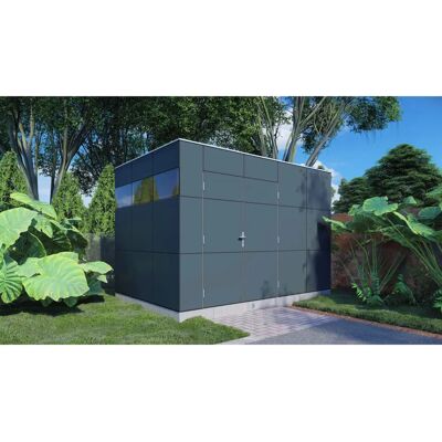 BERTILO HPL 2 - Gartenhaus aus Holz - Flachdach - 15,6m³ BERTILO HPL 2 - Gartenhaus aus Holz - Flachdach - 15,6m³