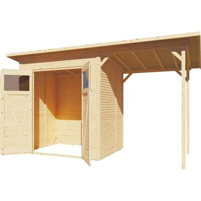 BERTILO - Pent Modern 2 Plus naturbelassen - Holz - Natur - Gartenhaus BERTILO - Pent Modern 2 Plus naturbelassen - Holz - Natur - Gartenhaus
