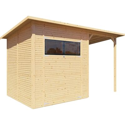 BERTILO - Pent Modern 3 Plus - Naturbelassen - Beige - Gartenhaus BERTILO - Pent Modern 3 Plus - Naturbelassen - Beige - Gartenhaus