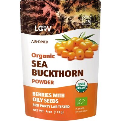 Loov Poudre de Sea Buckthorn biologique séchée à l'air - Superaliment - Publicité Loov Poudre de Sea Buckthorn biologique séchée à l'air - Superaliment - Publicité