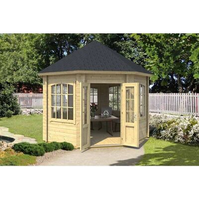 Lasita Jamaica Gartenpavillon - 9 m² - Holz, Beige Lasita Jamaica Gartenpavillon - 9 m² - Holz, Beige