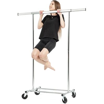 Wieszak na ubrania Tatkraft Darren - Mobilny, Wydłużany, 100kg Wieszak na ubrania Tatkraft Darren - Mobilny, Wydłużany, 100kg