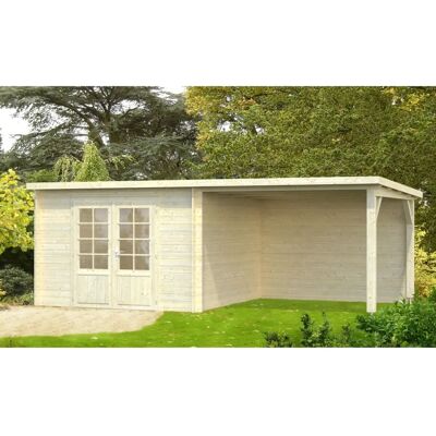 PALMAKO Ella Gartenhaus - Holz, 8,7+8,2 m², Beige PALMAKO Ella Gartenhaus - Holz, 8,7+8,2 m², Beige